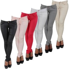 Damen Kunstlederhose Röhren