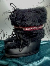 SCHNEE-STIEFEL YETI  BOOTS  35/36/37  SCHWARZ  KUNSTPELZ  UNISEX  LEICHT...