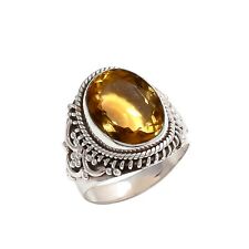 Citrin Topas großer Edelstein 925 Sterling Silber Designer Ring Herren Schmuck