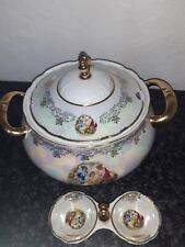 Porzellan Topf "Die Drei Grazien" mit salz u. Pfefferstreuer ,Karlsbad