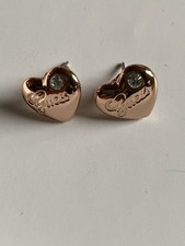 GUESS Ohrstecker Ohrringe Herz Edelstahl rosé vergoldet 1x getragen