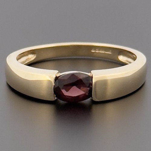 Granat solitär bandring kt - granat,