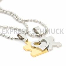 Edelstahl 2 Ketten mit Puzzle