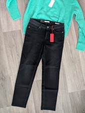 Elastische CAMBIO Damenjeans, "Piper Cropped", Gr.46, Schwarz,  Neu