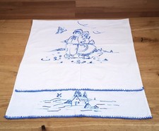 Altes Überhandtuch Leinen / Baumwolle  bestickt antik für antiken Handtuchhalter
