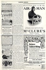 AIR-MAN Mc CLURE'S & HANSON MAGAZINE US-Markenwerbung XXL c.1911