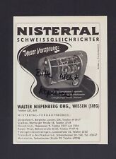 WISSEN, Werbung 1956, Walter Niepenberg OHG Nistertal Schweissgleichrichter
