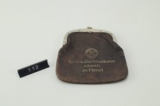 Alte Geldtasche Spar und Darlehnskasse Fiestel Espelkamp Leder Reklame Werbung