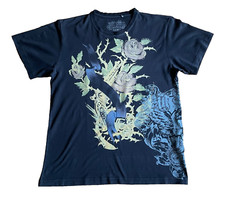 BIG BUDDHA ROSES black - T-Shirt - Gr.  XL - Rundhals - schwarz - Grafik-Druck