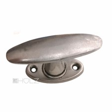 Bauhaus Fensterolive oval alt Messing vernickelt silber Art Deco 43mm