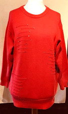 ROTER PULLOVER GR 44 MIT STRASS von LOUIS LONDON