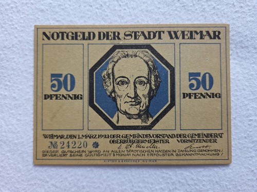 Notgeld 1921 stadt weimar - notgeld,