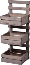Dobar 3-stufige Blumenleiter Wandregal Pflanztreppe grau Pflanzregal Blumenregal