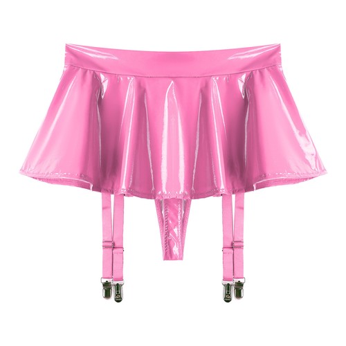 Damen shiny minirock mit - de,