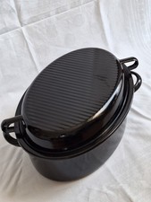 Silit Bräter, Emaillie oval, ca. 40x30x17cm, knapp über 5kg schwer