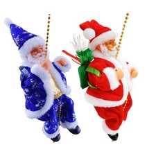 Elektrische kletternde Weihnachtsmann-Puppe, Musik, Weihnachtsbaumschmuck, Dekor