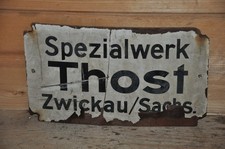 Altes Reklameschild/Fabrikschild 20/30er Jahre Spezialwerk Thost Zwickau/Sachs.