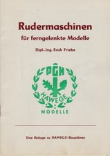 Rudermaschinen für ferngelenkte Modelle, Beilage zu HAWEGE-Bauplänen, 1968