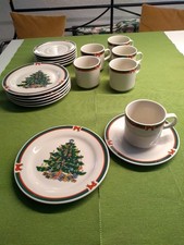 Weihnachten Geschirr Royal 5 Stars Kaffeegeschirr 6 Personen Tannenbaum Schleife