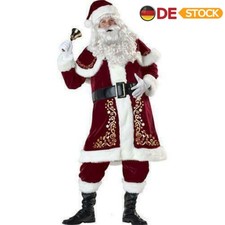 Weihnachtsmann Nikolaus Kostüm Santa Claus Flanell Anzug Santakostüm 8 Stück