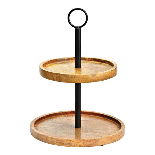 Etagere stufig mangoholz - etagere, 2-stufig