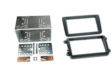 Einbaurahmen Set Doppel DIN Autoradio für Seat Skoda VW schwarz Rubber Touch