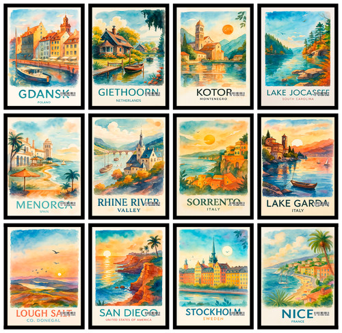 Iconic world cities poster - cities,