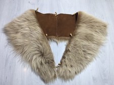 Madeleine Toskana Lammfell Pelz Kragen, beige/cognac, neu, #AC-32