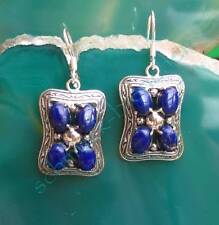 RX Ohrring viktorianischer Stil Lapis Lazuli blau Sterling Silber 925