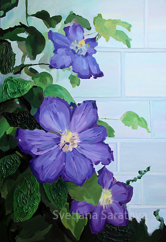 Gemälde blume abstrakt - blume,