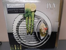 Anrichtplatte ASPARAGUS Assiette en Verre 23 cm Glas Servierplatte