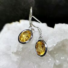 Ohrringe mit Citrin, 925er Silber - Quarz - Gelb