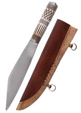 Wikinger Skramasax - Saxmesser Carbon mit Knochengriff inkl. Lederscheide