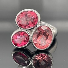 RING GR.20 (CA.64) AUS 925/-SILBER RHODINIERT MIT TOPAS SILBERZEIT  SCHMUCKJAGD