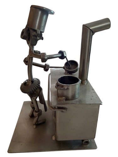 Metallskulptur koch herd - metallskulptur,