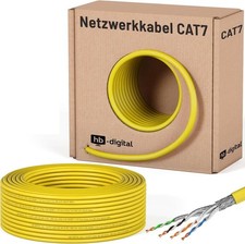 HB-DIGITAL 50m CAT.7 Netzwerkkabel LAN Kabel Verlegekabel AWG 23 gelb