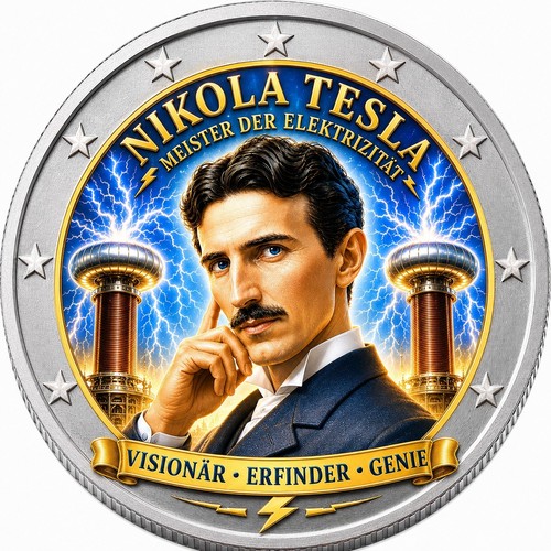 Euro farbmünze nikola - euro,