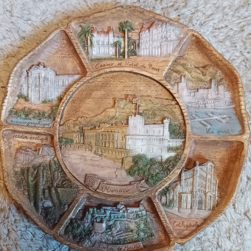 Dekoteller holz monaco motiv - dekoteller,