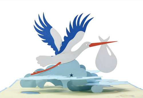 Pop klappkarte storch - 3d, up