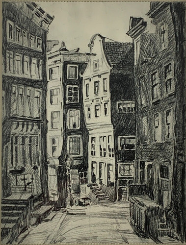 Bleistiftzeichnung amsterdam - bleistiftzeichnung,