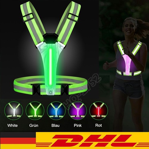 Led warnweste usb fahrrad - led,