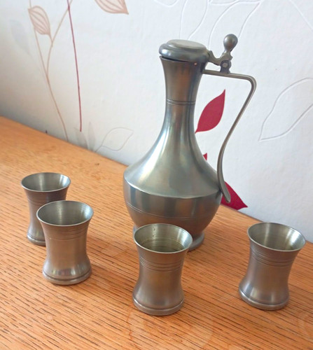 Zinnkanne zinnflasche mit - zinnkanne/zinnflasche,