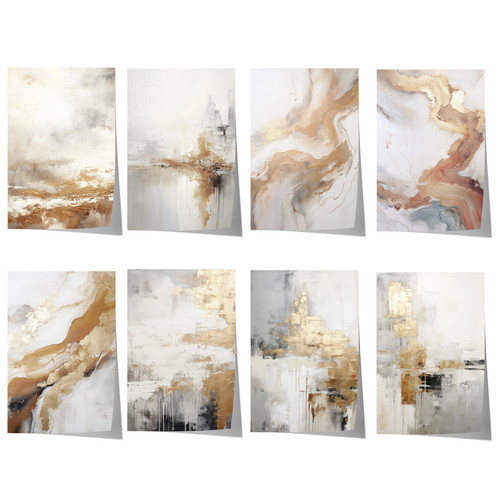 Abstrakte kunst poster beige - poster,