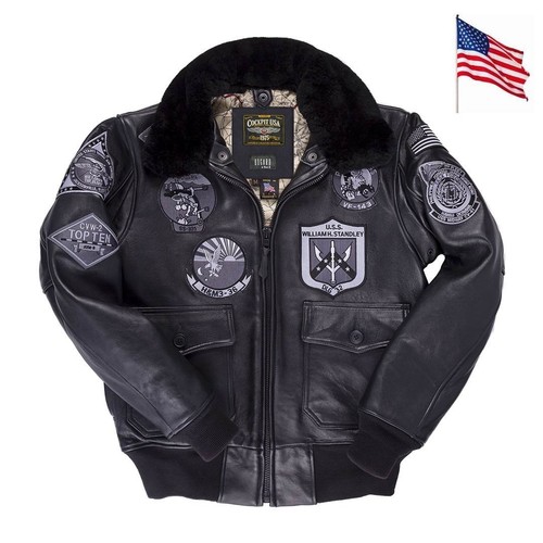 Fliegerjacke leder navy 1 - fliegerjacke,
