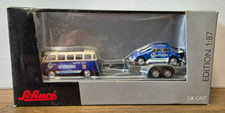 Schuco VW T1 Samba Bus Bulli mit Anhänger & Rallye VW Käfer #71 in OVP 1:87