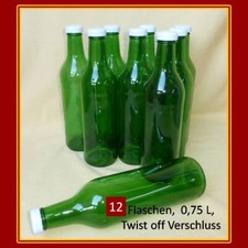 12 grüne Glasflaschen,Flaschen,twist off Verschluss,750 ml,Glas,Saftflasche,leer