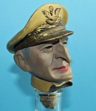 Alter ACHATIT Zierkorken MacArthur Figur / Flaschenkorken / Bottle Stopper Head