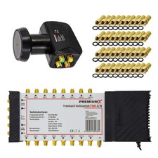 PremiumX Multiswitch 5/16 SAT Multischalter Satelliten Verteiler Quattro LNB 4K