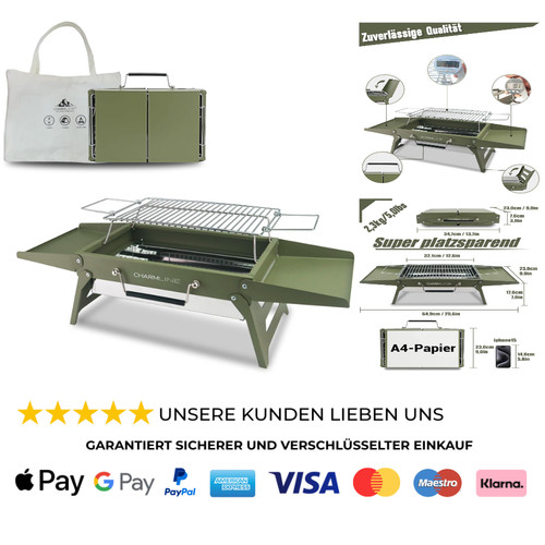 Koffergrill klappbar 35x23cm - klappbar,