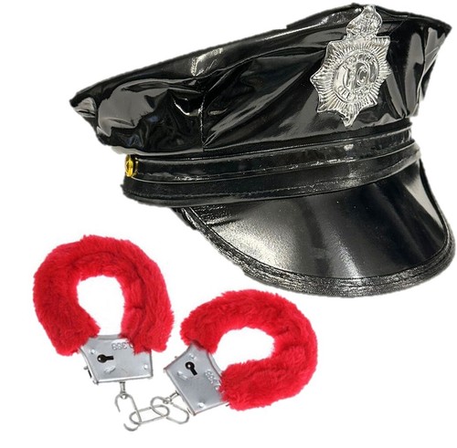 Leder polizei hut flauschige - leder,